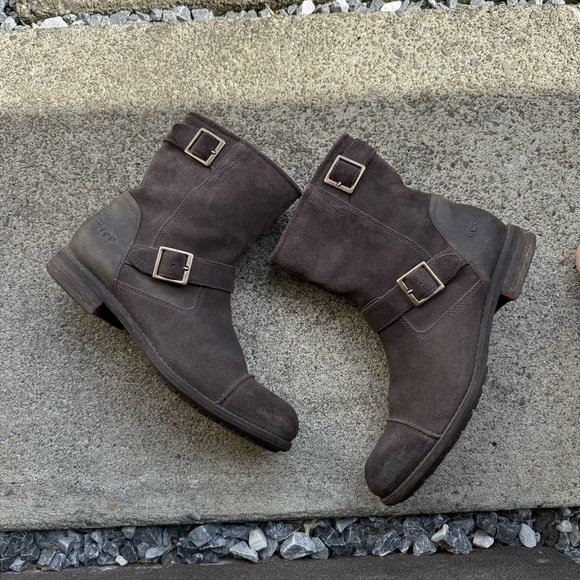 UGG Boots Lancing Dune Brown Leather Cap Toe zippers Ankle 10057614 Mens Sz 11.5 - Picture 9 of 9